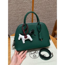 에르메스 Hermes Bolide 25cm Clemence Z6 Malachite/silver