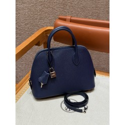 에르메스 Hermes Bolide 25cm Epsom 73 Blue saphir/silver