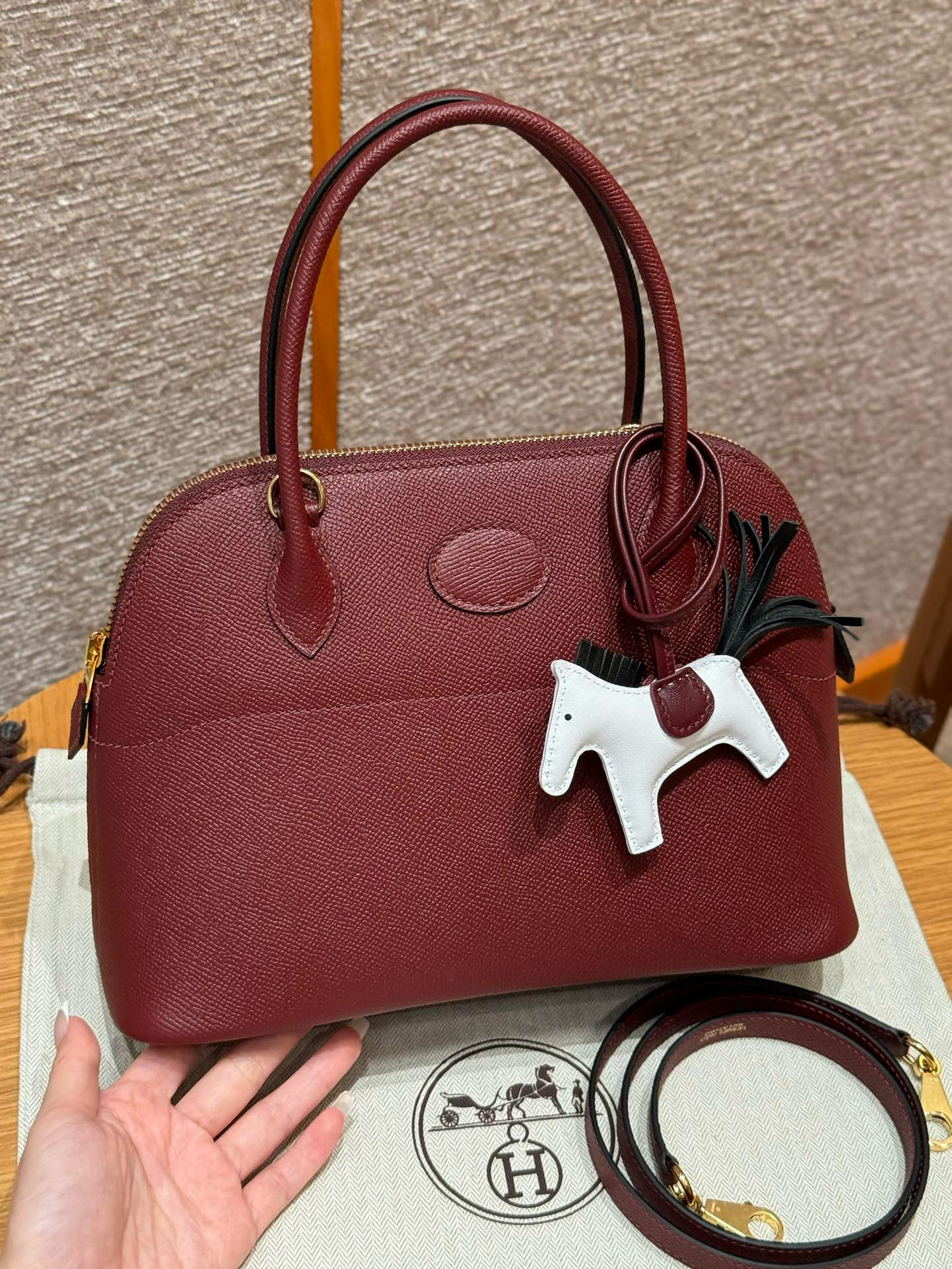 에르메스 Hermes Bolide 27cm Epsom 55 Rouge H/gold