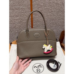 에르메스 Hermes Bolide 27cm Togo 18 Etoupe/silver