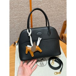 에르메스 Hermes Bolide 31cm Clemence 89 Noir/gold