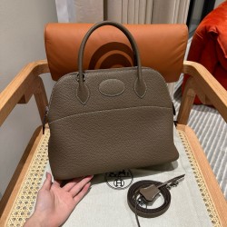 에르메스 Hermes Bolide 31cm Togo 18 Etoupe/silver