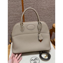 에르메스 Hermes Bolide 31cm Togo 81 Gris tourterlle/gold