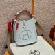 에르메스 Hermes Mini Evelyne 16cm clemence 08 Blue pale/gold