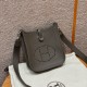 에르메스 Hermes Mini Evelyne 16cm clemence 8F Gris Etain/silver
