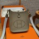 에르메스 Hermes Mini Evelyne 16cm clemence 8Q Beige Marfa/gold