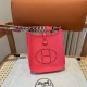 에르메스 Hermes Mini Evelyne 16cm clemence 8W Rose azalee/silver