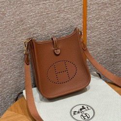에르메스 Hermes Mini Evelyne 16cm clemence 37 Gold/gold