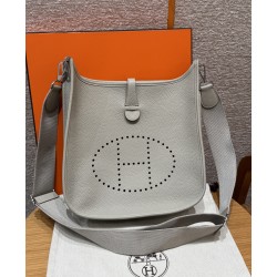 에르메스 Hermes Evelyne 29cm clemence 8L Beton/silver