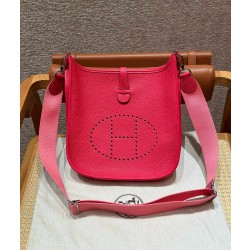 에르메스 Hermes Evelyne 29cm clemence i6 Rose extreme/silver