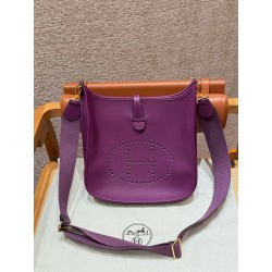 에르메스 Hermes Evelyne 29cm clemence P9 Anemone/gold