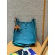 에르메스 Hermes Evelyne 33cm clemence 75 Blue Jean/silver