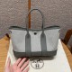 에르메스 Hermes Garden party mini 23cm Canbas and Negonda ecru noir mangrove