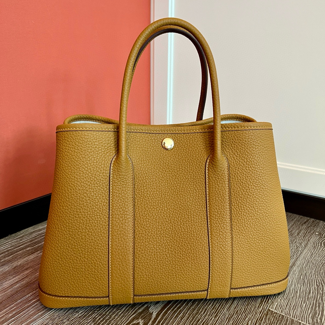 에르메스 Hermes Garden party 30cm Clemence 2S Sesame/gold