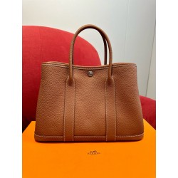 에르메스 Hermes Garden party 30cm Clemence 37 Gold