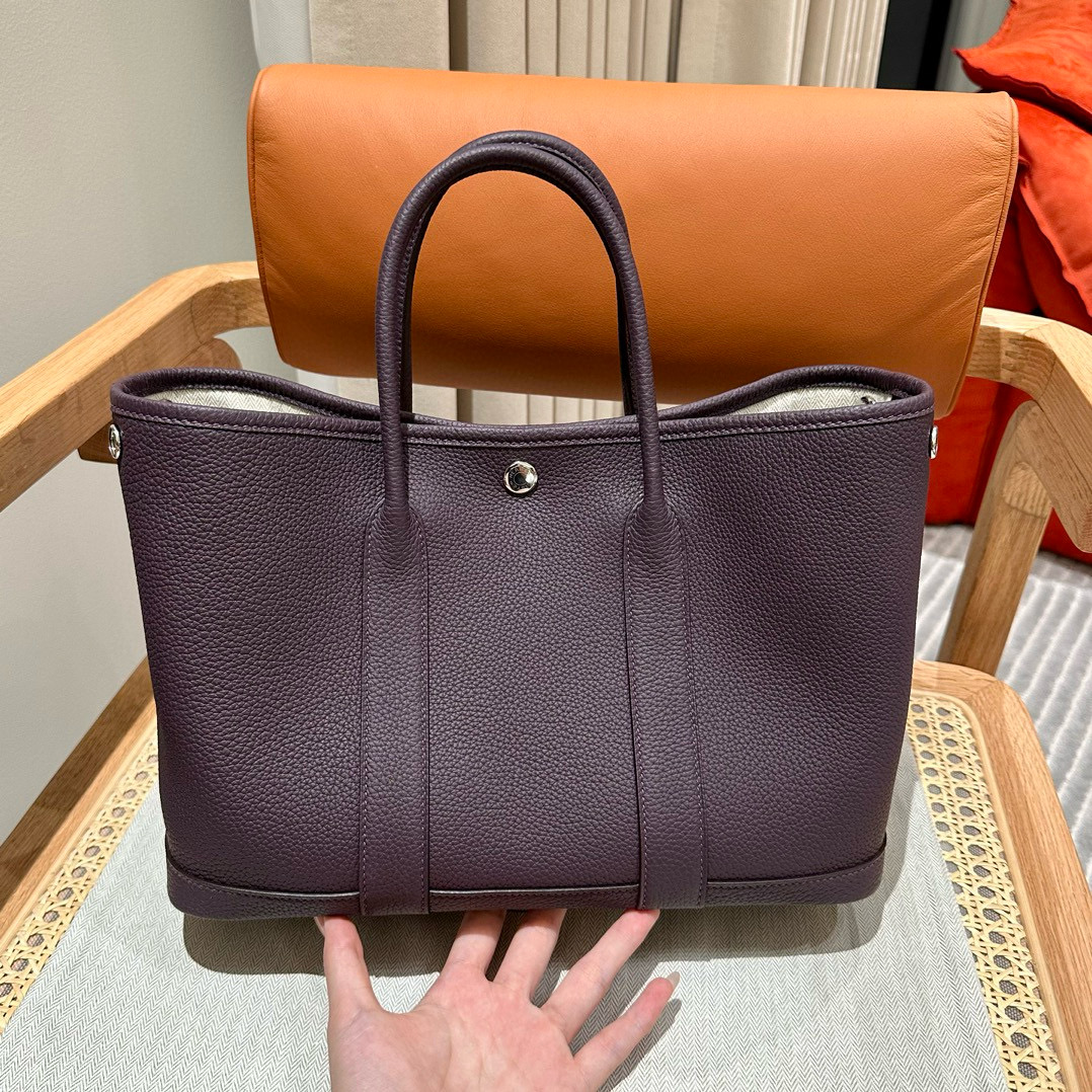 에르메스 Hermes Garden party 30cm Clemence 59 Raisin