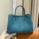 에르메스 Hermes Garden party 30cm Clemence 75 Blue Jean