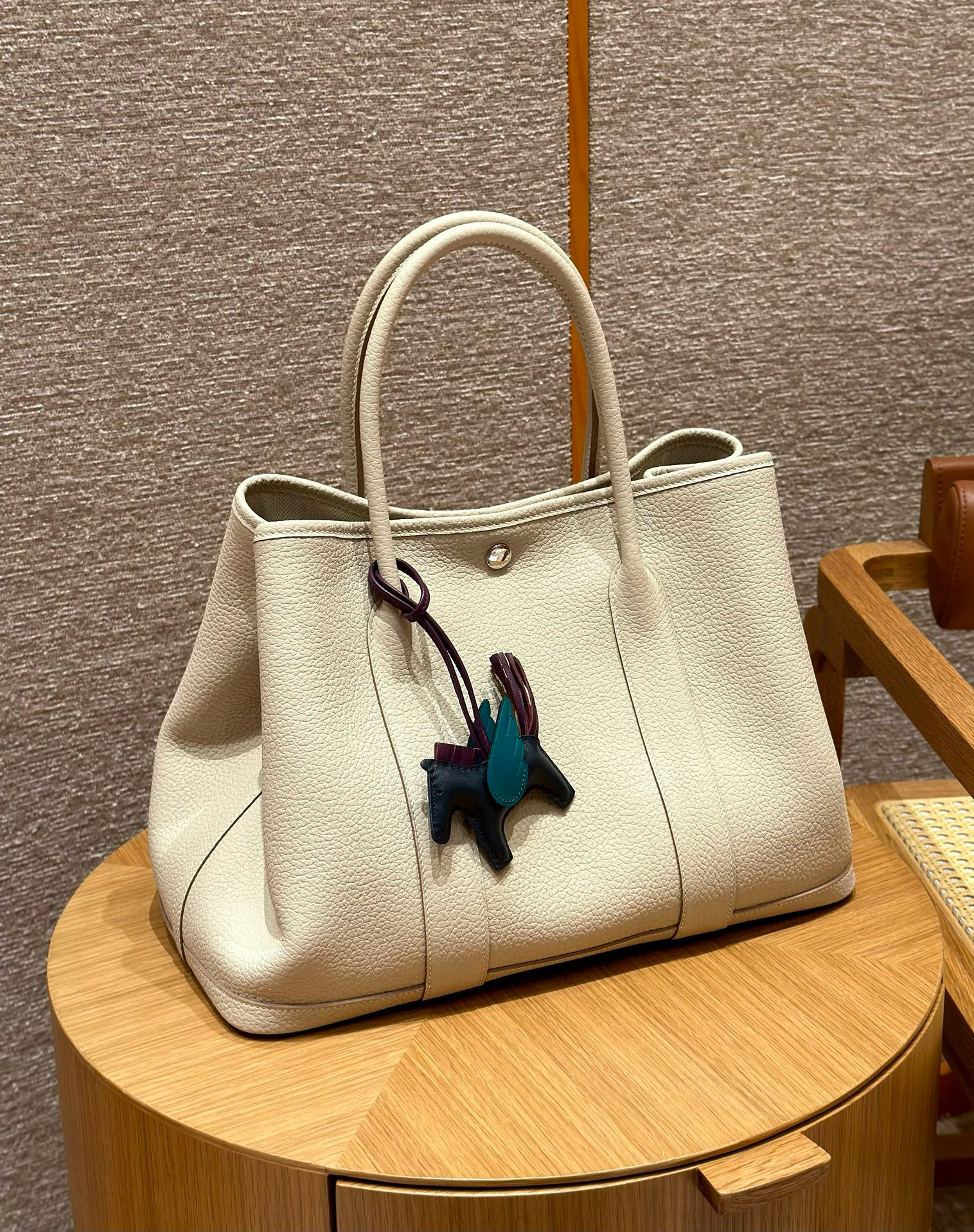 에르메스 Hermes Garden party 30cm vache country 10 Craie
