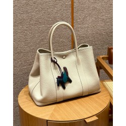 에르메스 Hermes Garden party 30cm vache country 10 Craie