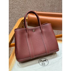에르메스 Hermes Garden party 30cm vache country 55 Rouge H