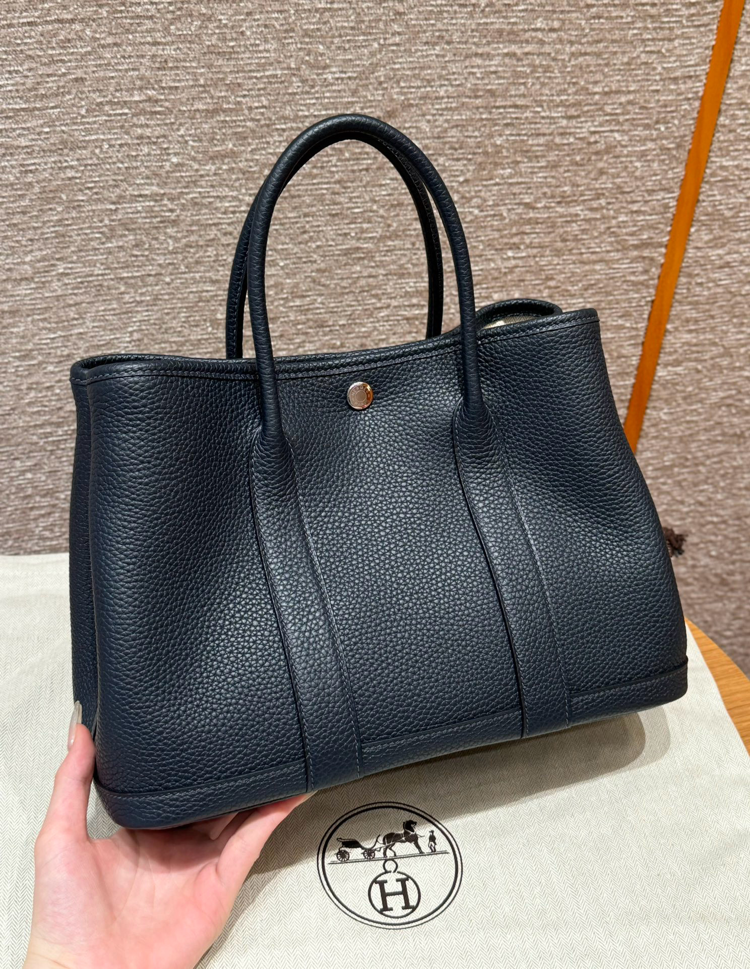 에르메스 Hermes Garden party 30cm vache country 76 Blue indigo