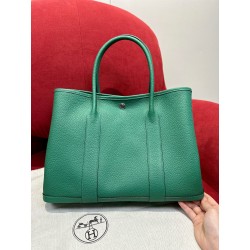 에르메스 Hermes Garden party 36cm Clemence U4 Vert vertigo