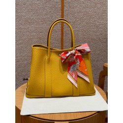 에르메스 Hermes Garden party 36cm vache country 9D Jaune