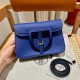 에르메스 Hermes Halzan 25cm Togo 7T Blue electric/gold