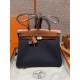 에르메스 Hermes Herbag 31cm canvas and cowhide 7U Blue navy-fauve/silver