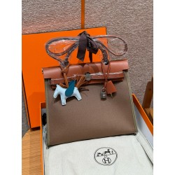 에르메스 Hermes Herbag 31cm canvas and cowhide
