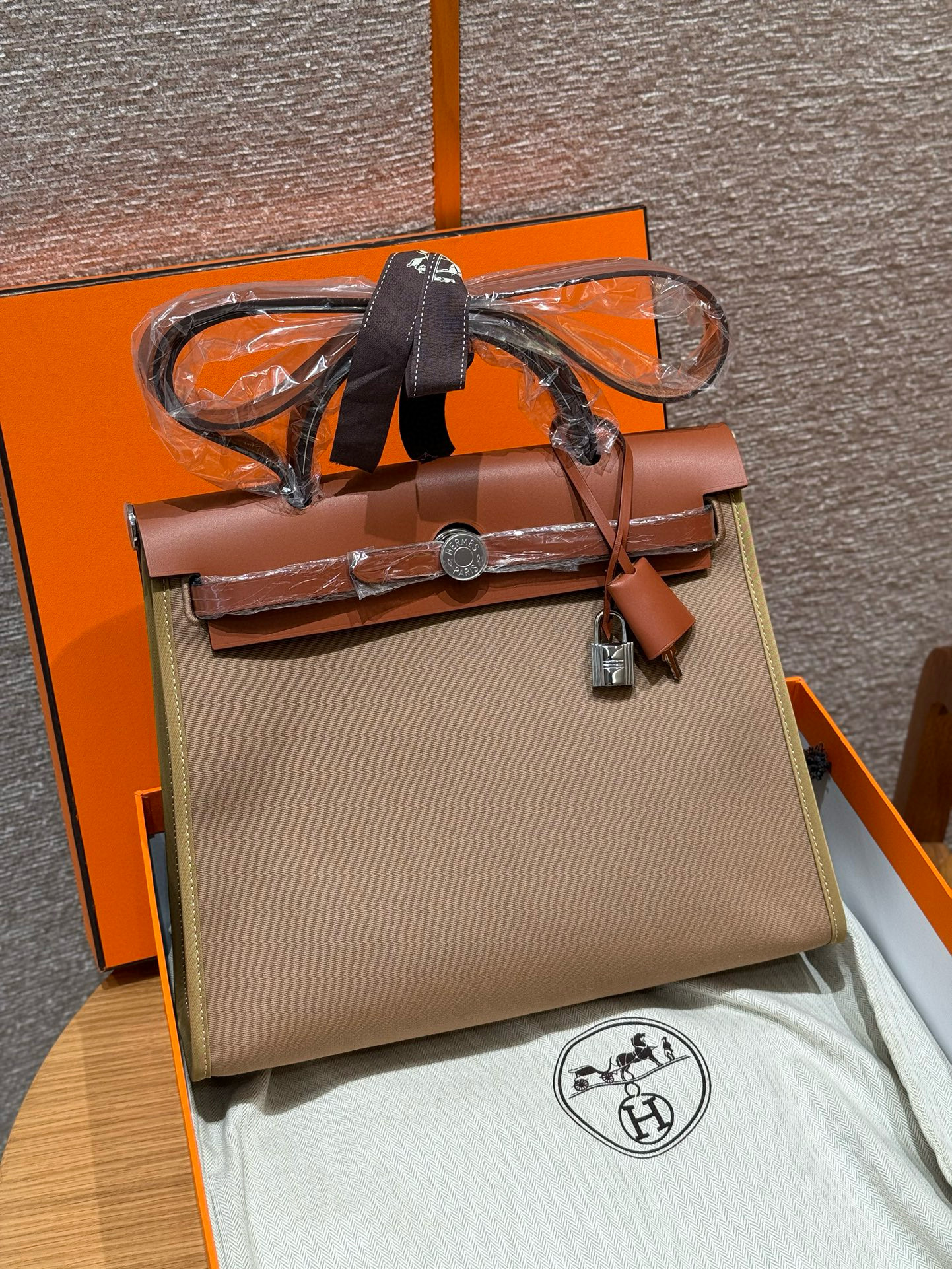 에르메스 Hermes Herbag 31cm canvas and cowhide