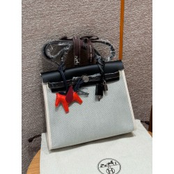 에르메스 Hermes Herbag 31cm canvas and cowhide Grey/silver