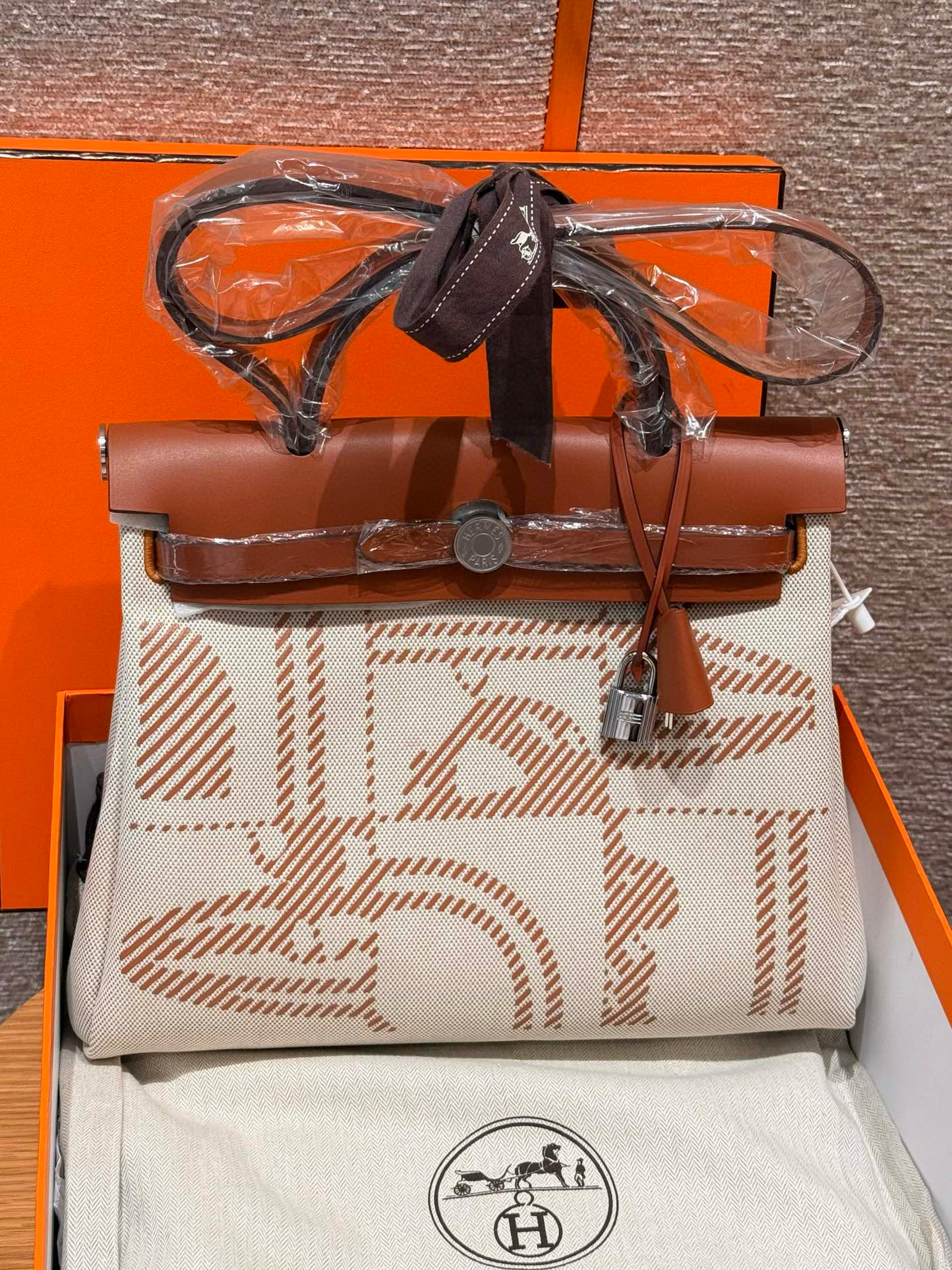 에르메스 Hermes Herbag 31cm Coffee/silver