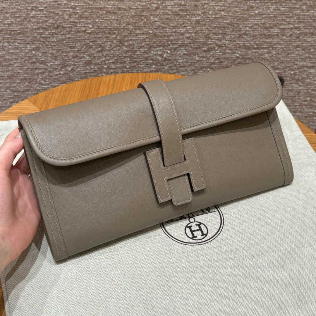 에르메스 Hermes  Jige Elan 29cm Swift 18 Etoupe