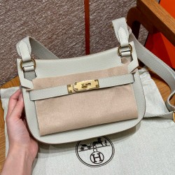 에르메스 Hermes Jypsiere mini 23cm evercolor 0T Mushroom/gold