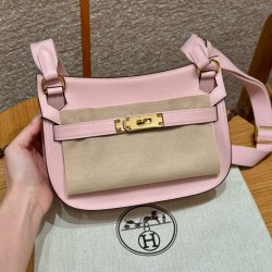 에르메스 Hermes Jypsiere mini 23cm evercolor 3Q Rose Sakura/gold