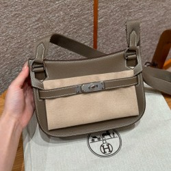 에르메스 Hermes Jypsiere mini 23cm evercolor 18 Etoupe/silver