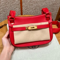 에르메스 Hermes Jypsiere mini 23cm evercolor S3 Rouge Coeur/gold