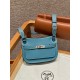 에르메스 Hermes Jypsiere mini 23cm Swift 75 Blue Jean/silver