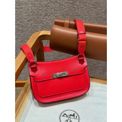 에르메스 Hermes Jypsiere mini 23cm Swift Q5 Rouge casaque/silver
