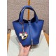 에르메스 Hermes Picotin lock 18cm clemence 7T Blue electric/sliver