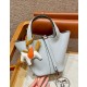 에르메스 Hermes Picotin lock 18cm clemence 08 Blue pale/silver