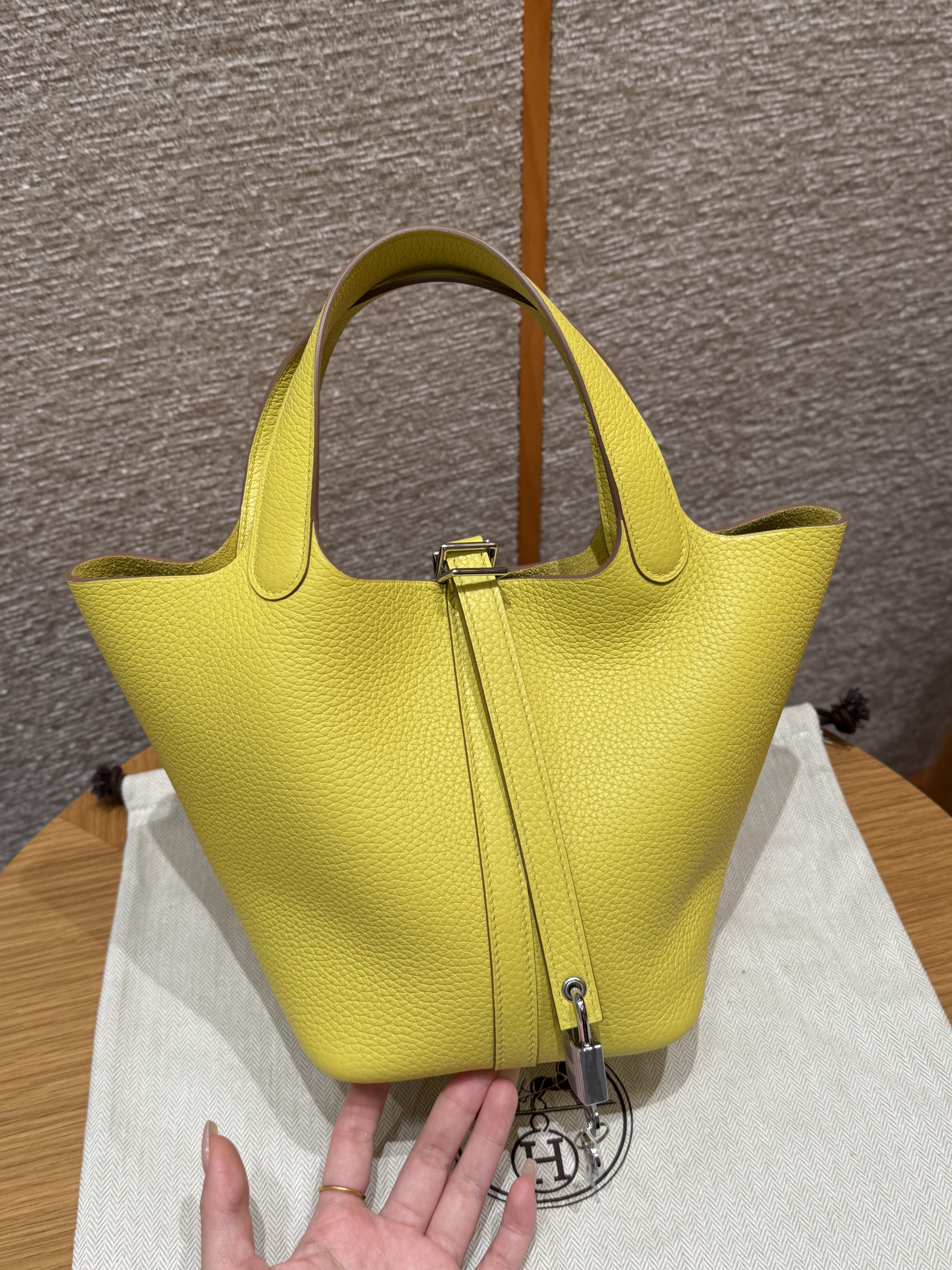 에르메스 Hermes Picotin lock 18cm clemence 9R Lime/silver