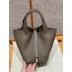 에르메스 Hermes Picotin lock 18cm clemence 18 Etoupe/gold