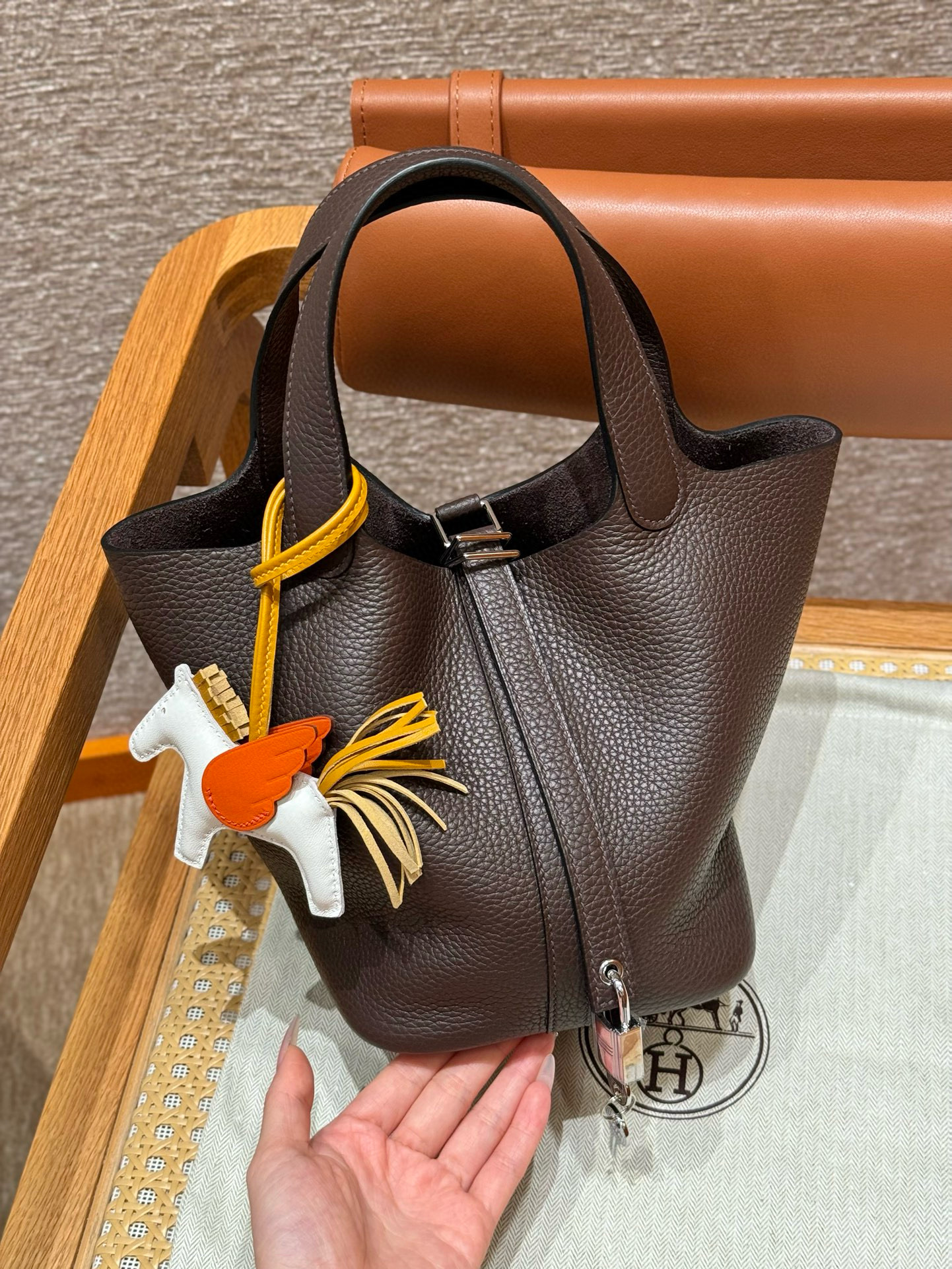 에르메스 Hermes Picotin lock 18cm clemence 46 Ebene/silver