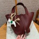 에르메스 Hermes Picotin lock 18cm clemence 55 Rouge H/silver