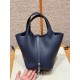 에르메스 Hermes Picotin lock 18cm clemence 73 Blue saphir/sliver