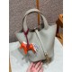 에르메스 Hermes Picotin lock 18cm clemence 80 Gris perle/gold