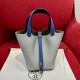 에르메스 Hermes Picotin lock 18cm clemence and Swift 4Z Girs Mouette and R2 Blue agate/silver