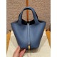 에르메스 Hermes Picotin lock 18cm clemence R2 Blue agate/gold